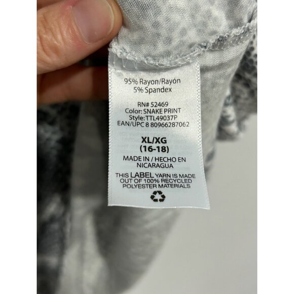 Time & Tru Womens Snake Print Short Sleeve Top Sz XL - Picture 6 of 10